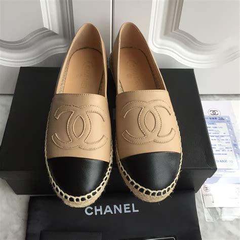 chanel flat shoes espadrilles|chanel espadrilles beige and black.